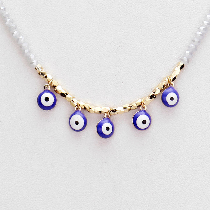 Protected Evil Eye Necklace: Blue
