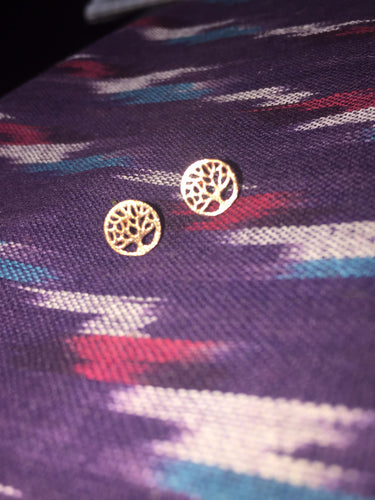 Tree of Life Rose Gold Stud Earrings